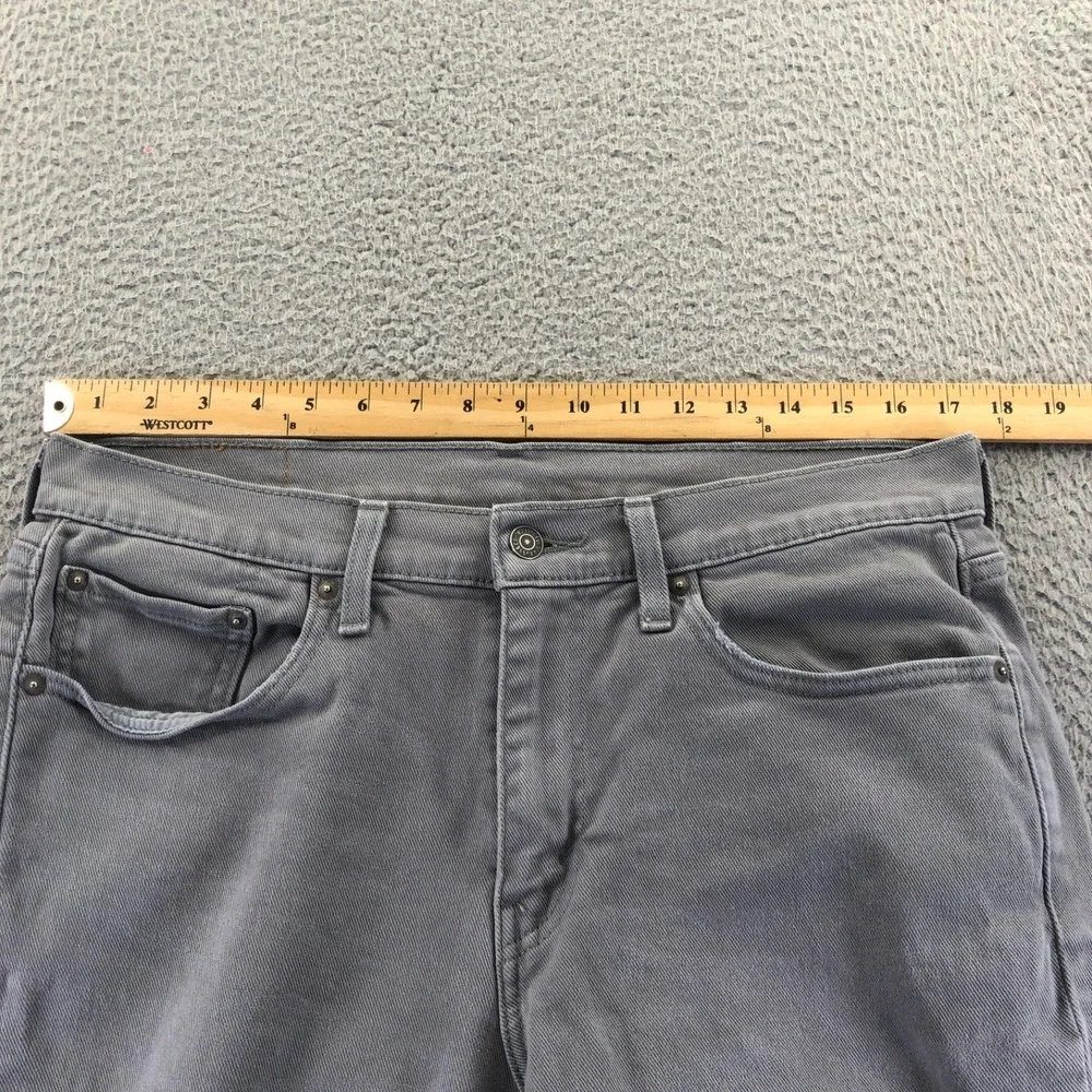 Levis Jeans Ment 33x34 Gray 514 Straight Fit Stretch Denim Light Wash Regular Fi